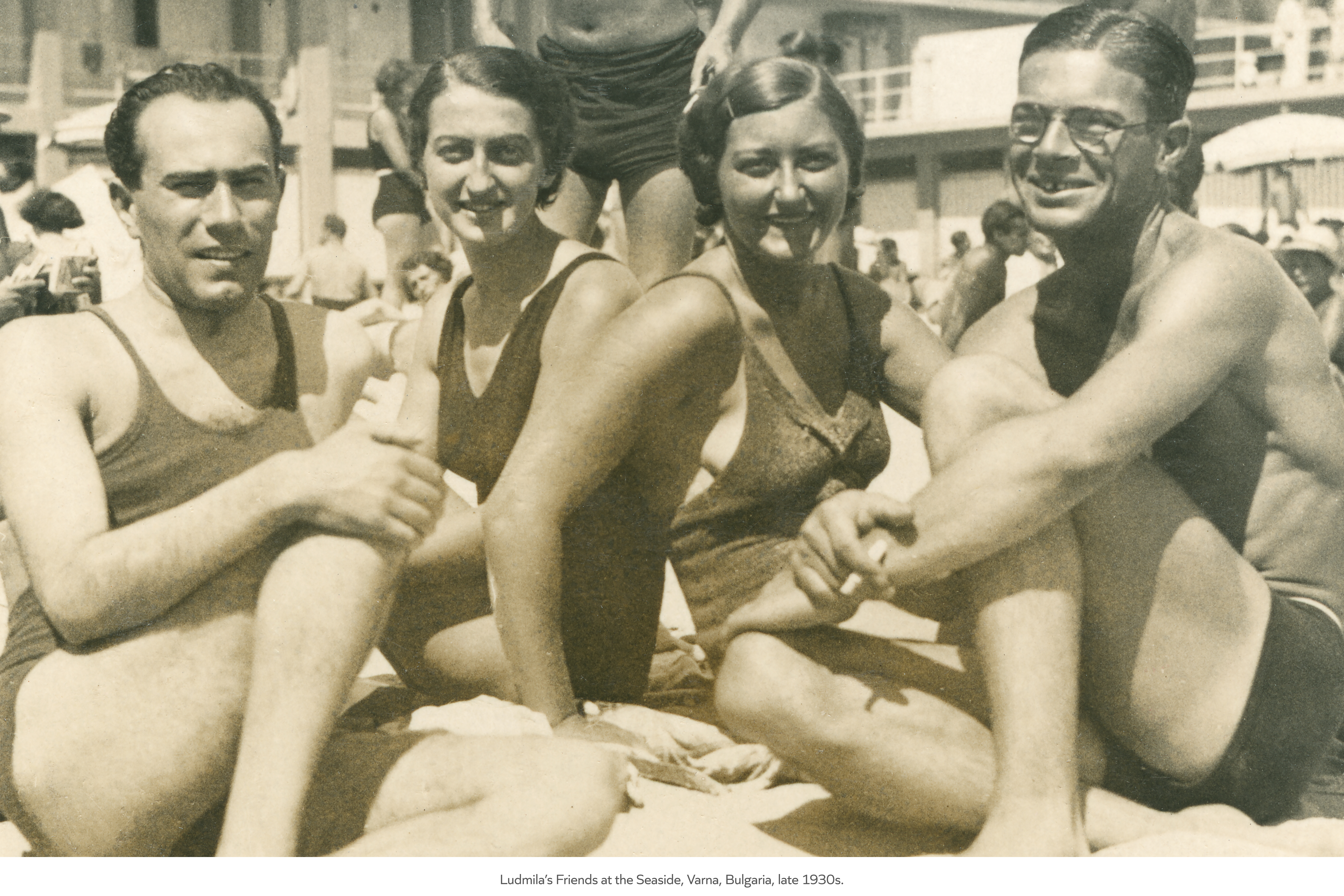 Ludmila's Friends at the Seaside, Varna, Bulgaria, late 1930s