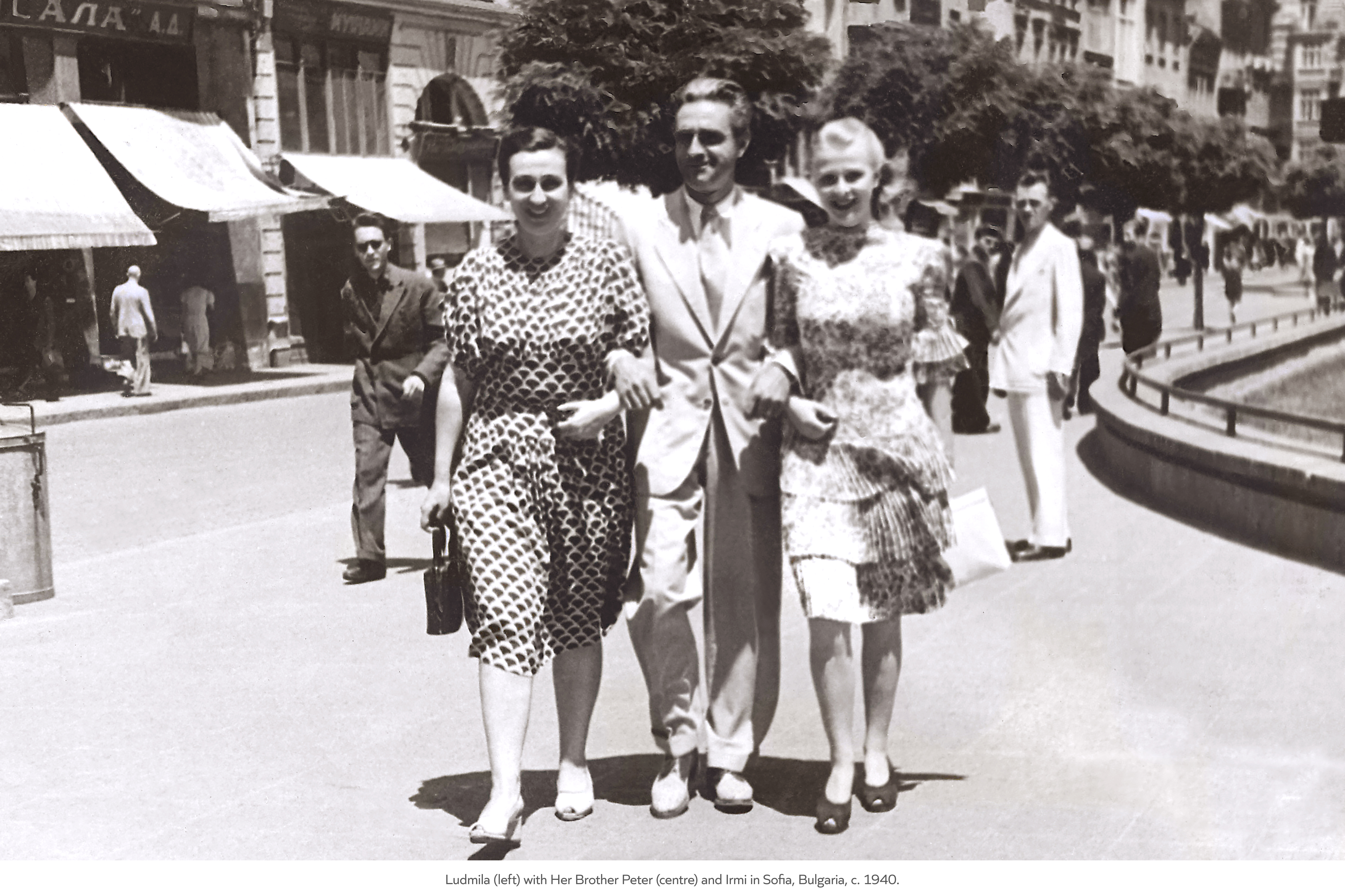 Ludmila (right) with Her Brother Peter (centre) and Irmi in Sofia, Bulgaria, c. 1940.