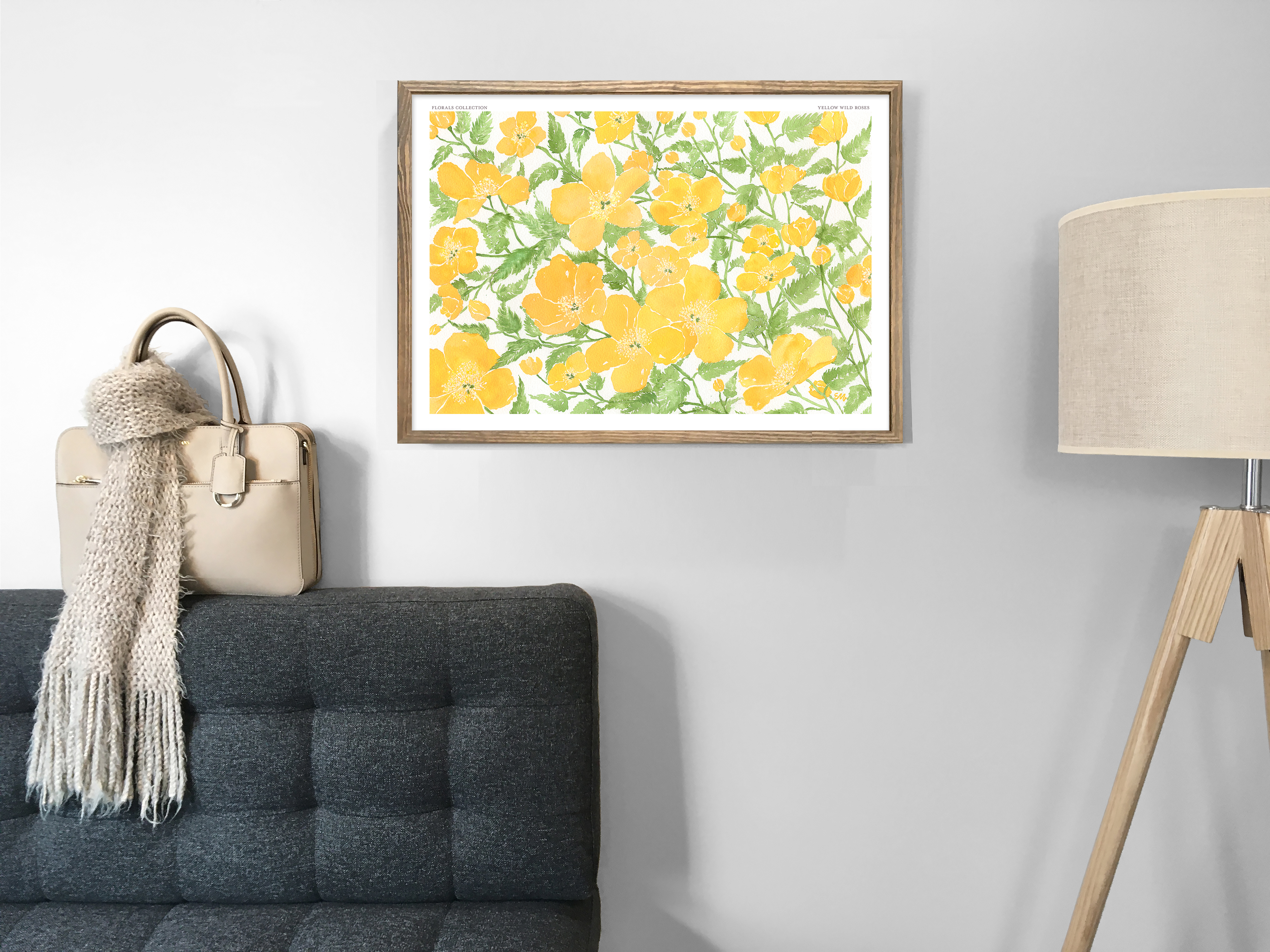 Yellow Wild Roses Fine Art Print